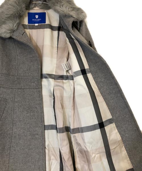 BLUE LABEL CRESTBRIDGE（ブルーレーベルクレストブリッジ）BLUE LABEL CRESTBRIDGE (ブルーレーベルクレストブリッジ) ラビットファーウールコート グレー サイズ:38の古着・服飾アイテム
