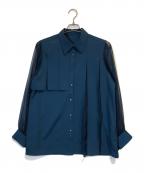 HAREハレ）の古着「シアーキリカエプリーツシャツ」｜ブルー