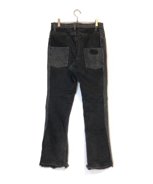 seven by seven（セブンバイセブン）seven by seven (セブンバイセブン) REWORK ASYMMETRY JEANS/リメイクフレアデニム ブラック サイズ:Mの古着・服飾アイテム