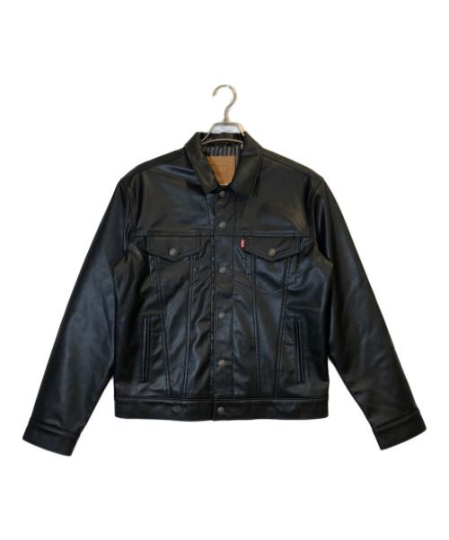 LEVI'S PReMIUM（リーバイス プレミアム）LEVI'S PReMIUM (リーバイスプレミアム) THE TRUCKER JKT LEATHER ブラック サイズ:Mの古着・服飾アイテム