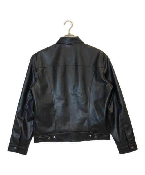 LEVI'S PReMIUM（リーバイス プレミアム）LEVI'S PReMIUM (リーバイスプレミアム) THE TRUCKER JKT LEATHER ブラック サイズ:Mの古着・服飾アイテム