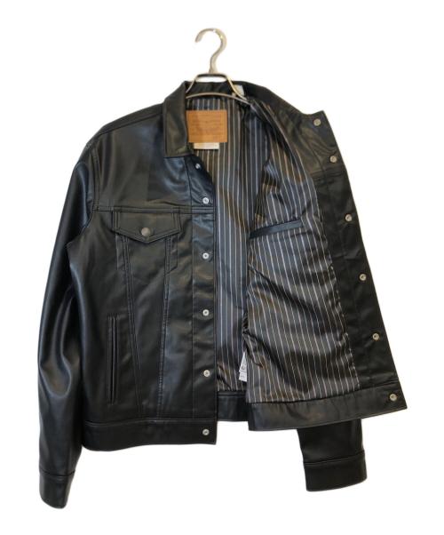 LEVI'S PReMIUM（リーバイス プレミアム）LEVI'S PReMIUM (リーバイスプレミアム) THE TRUCKER JKT LEATHER ブラック サイズ:Mの古着・服飾アイテム