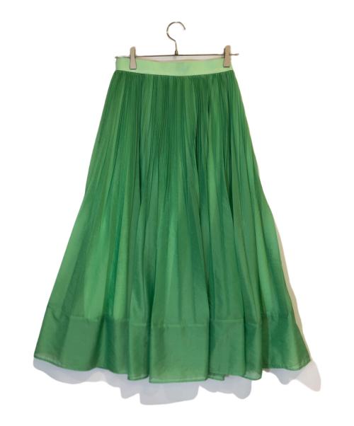 CYCLAS（シクラス）CYCLAS (シクラス) シアープリーツスカート グリーン サイズ:34の古着・服飾アイテム