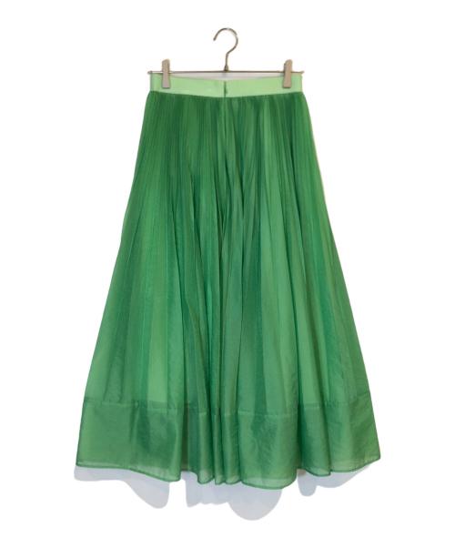 CYCLAS（シクラス）CYCLAS (シクラス) シアープリーツスカート グリーン サイズ:34の古着・服飾アイテム