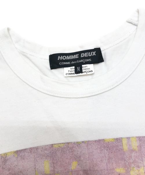 COMME des GARCONS HOMME DEUX（コムデギャルソン オム ドゥ）COMME des GARCONS HOMME DEUX (コムデギャルソン オム ドゥ) プリントTシャツ ホワイト サイズ:Mの古着・服飾アイテム