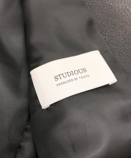 STUDIOUS（ステュディオス）STUDIOUS (ステュディオス) シングルライダースジャケット ブラック サイズ:Sの古着・服飾アイテム