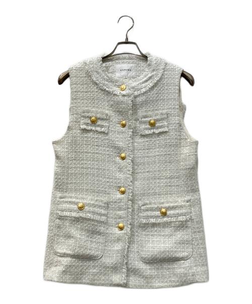 CADUNE（カデュネ）CADUNE (カデュネ) ツイードジレベスト ホワイト サイズ:38の古着・服飾アイテム