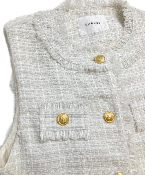 CADUNE（カデュネ）CADUNE (カデュネ) ツイードジレベスト ホワイト サイズ:38の古着・服飾アイテム