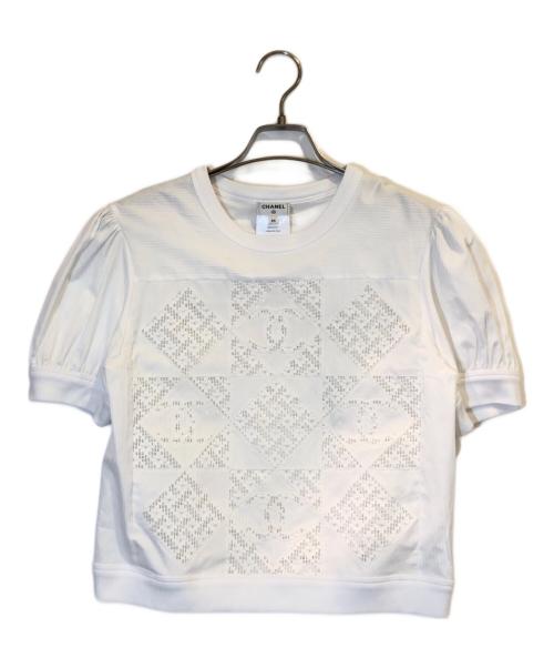 CHANEL（シャネル）CHANEL (シャネル) エンブロイダリー コットン ポプリン Tシャツ ホワイト サイズ:34の古着・服飾アイテム