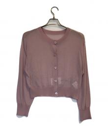 JUSGLITTY（ジャスグリッティー）の古着「シアーカーディガン」｜ピンク