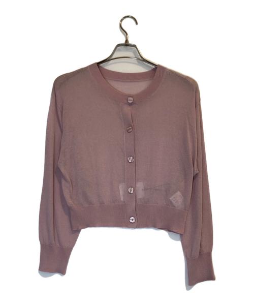 JUSGLITTY（ジャスグリッティー）JUSGLITTY (ジャスグリッティー) シアーカーディガン ピンク サイズ:2 未使用品の古着・服飾アイテム