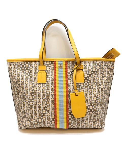 TORY BURCH（トリーバーチ）TORY BURCH (トリーバーチ) ジェミニリンクキャンバス2wayレザートート イエロー サイズ:表記なしの古着・服飾アイテム