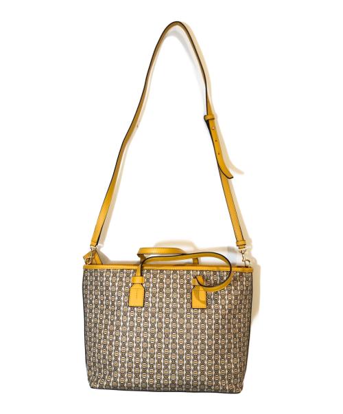 TORY BURCH（トリーバーチ）TORY BURCH (トリーバーチ) ジェミニリンクキャンバス2wayレザートート イエロー サイズ:表記なしの古着・服飾アイテム
