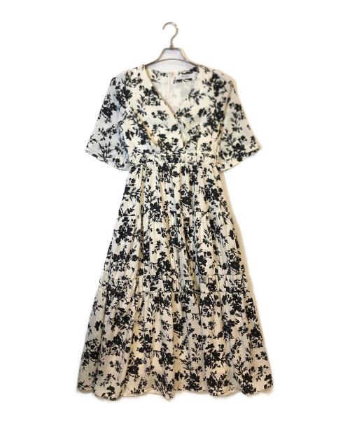 HER LIP TO（ハーリップトゥ）HER LIP TO (ハーリップトゥ) Monotone Floral Slit Sleeve Dress ブラック サイズ:Sの古着・服飾アイテム