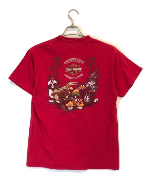 HARLEY-DAVIDSON（ハーレーダビッドソン）HARLEY-DAVIDSON (ハーレーダビッドソン) LOONEY TUNES (ルーニーチューンズ) ヴィンテージTシャツ レッド サイズ:Mの古着・服飾アイテム