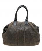 Yves Saint Laurentイヴサンローラン）の古着「シボ加工ボストンバッグ」｜ブラウン