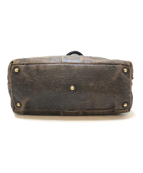 Yves Saint Laurent（イヴサンローラン）Yves Saint Laurent (イヴサンローラン) シボ加工ボストンバッグ ブラウン サイズ:表記なしの古着・服飾アイテム