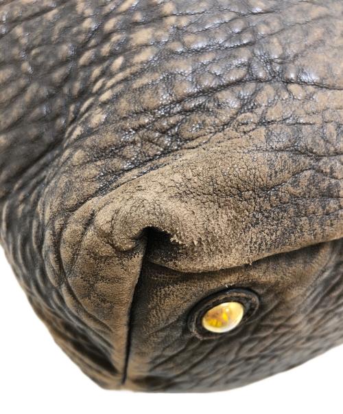 Yves Saint Laurent（イヴサンローラン）Yves Saint Laurent (イヴサンローラン) シボ加工ボストンバッグ ブラウン サイズ:表記なしの古着・服飾アイテム