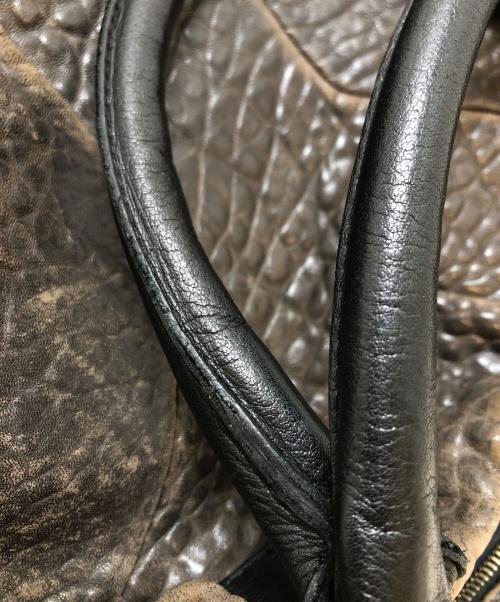 Yves Saint Laurent（イヴサンローラン）Yves Saint Laurent (イヴサンローラン) シボ加工ボストンバッグ ブラウン サイズ:表記なしの古着・服飾アイテム