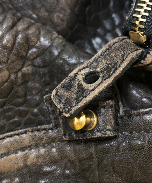 Yves Saint Laurent（イヴサンローラン）Yves Saint Laurent (イヴサンローラン) シボ加工ボストンバッグ ブラウン サイズ:表記なしの古着・服飾アイテム