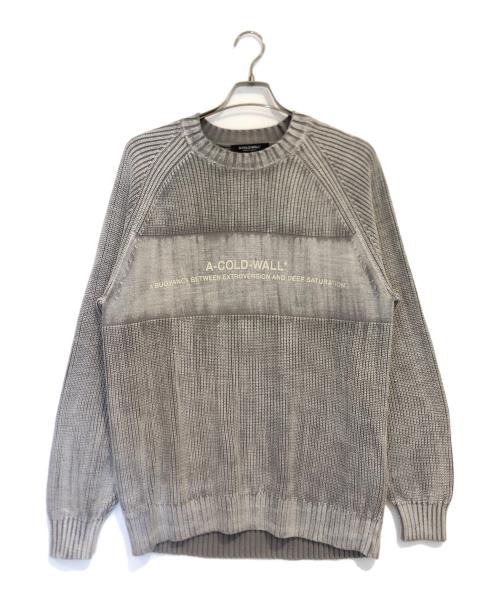 A-COLD-WALL（ア・コールド・ウォール）A-COLD-WALL (ア・コールド・ウォール) ダイアルロゴクルーネックニット グレー サイズ:Lの古着・服飾アイテム