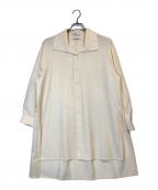 CABANキャバン）の古着「ウールツイル ハイネックロングシャツ」｜アイボリー