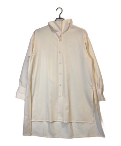 CABAN（キャバン）CABAN (キャバン) ウールツイル ハイネックロングシャツ アイボリー サイズ:Sの古着・服飾アイテム