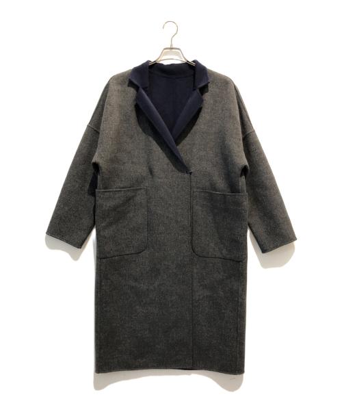 MUSE de Deuxieme Classe（ミューズ ドゥーズィエム クラス）MUSE de Deuxieme Classe (ミューズ ドゥーズィエム クラス) HAMILTONウールリバーリバーシブルコート グレー×ネイビー サイズ:表記なしの古着・服飾アイテム