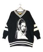 Hysteric Glamourヒステリックグラマー）の古着「HYS WOMAN編込 プルオーバー」｜ブラック