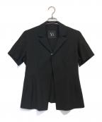 Y'sワイズ）の古着「スナップ釦半袖シャツ」｜ブラック