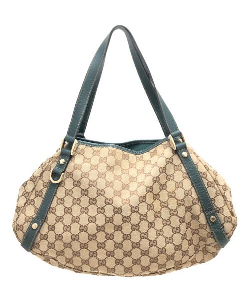 GUCCI（グッチ）GUCCI (グッチ) ＧＧキャンバストートバッグ グリーン サイズ:表記なしの古着・服飾アイテム