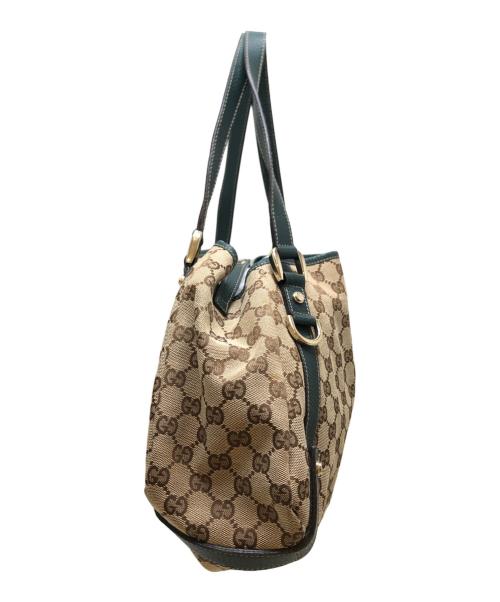 GUCCI（グッチ）GUCCI (グッチ) ＧＧキャンバストートバッグ グリーン サイズ:表記なしの古着・服飾アイテム
