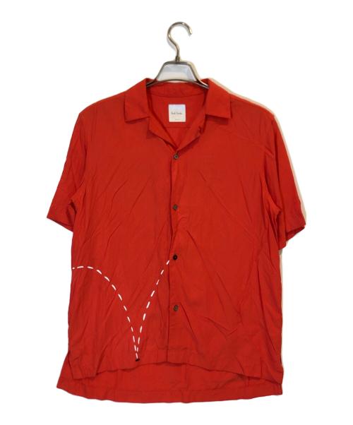 PAUL SMITH（ポールスミス）PAUL SMITH (ポールスミス) Christoph Nieman (クリストフ・ニーマン) オープンカラーシャツ レッド サイズ:Mの古着・服飾アイテム