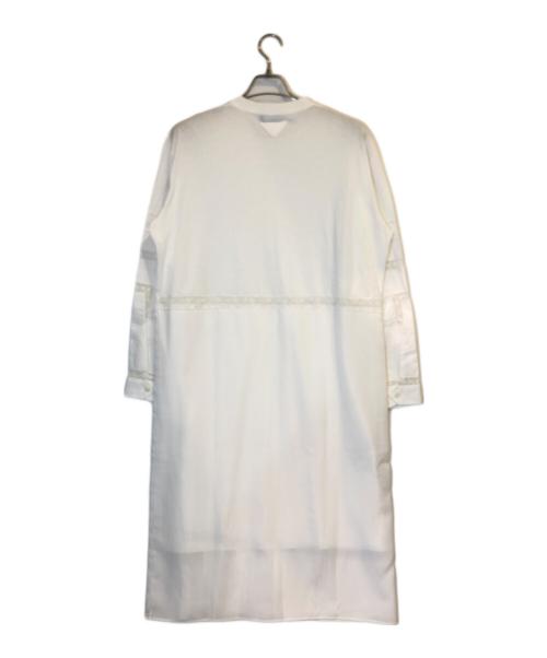 PRADA（プラダ）PRADA (プラダ) シャツドッキングレースワンピース ホワイト サイズ:Sの古着・服飾アイテム