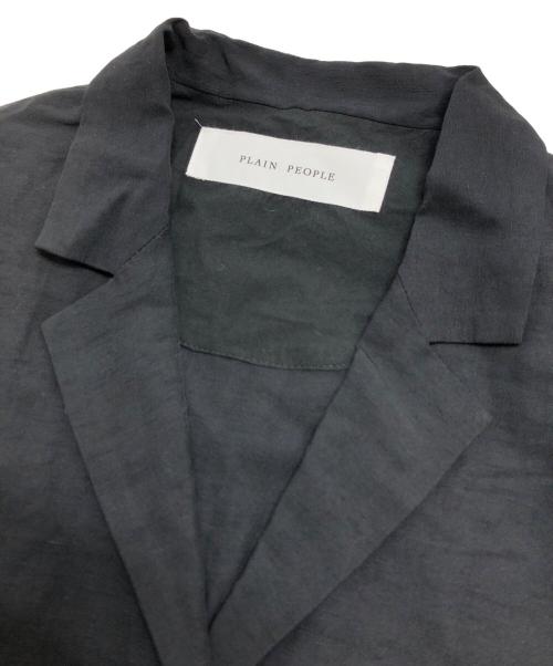 PLAIN PEOPLE（プレインピープル）PLAIN PEOPLE (プレインピープル) ウォータープルーフリネンドレスコート ブラック サイズ:3の古着・服飾アイテム
