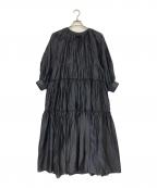 PLAIN PEOPLEプレインピープル）の古着「シャイニーローンタンブラーギャザーワンピース」｜グレー