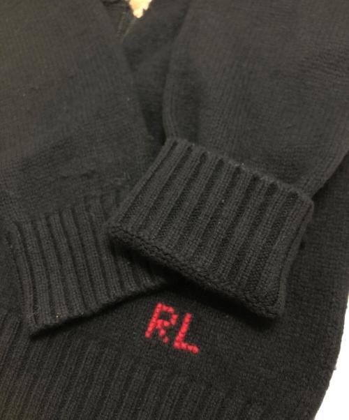 POLO RALPH LAUREN（ポロ・ラルフローレン）POLO RALPH LAUREN (ポロ・ラルフローレン) カシミア混ポロベアニットパーカー ブラック サイズ:Mの古着・服飾アイテム