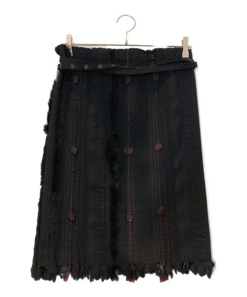 GUCCI（グッチ）GUCCI (グッチ) ファーニットスカート ブラック サイズ:38の古着・服飾アイテム
