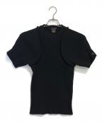 LOUIS VUITTONルイ ヴィトン）の古着「ウールカシミヤ半袖ニット」｜ブラック