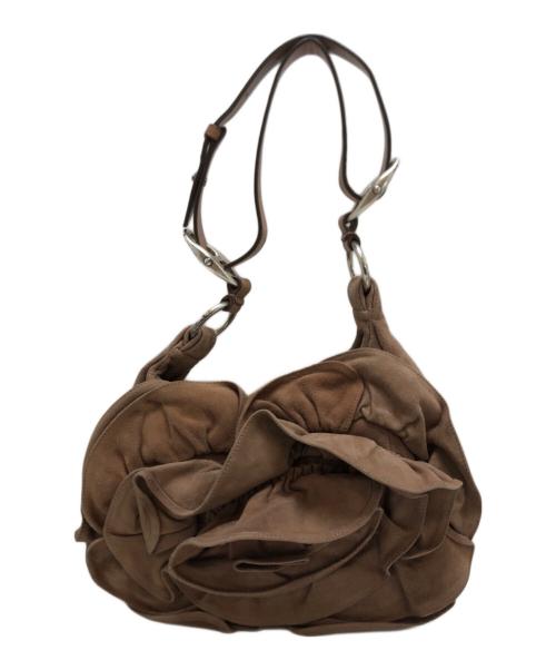 Yves Saint Laurent（イヴサンローラン）Yves Saint Laurent (イヴサンローラン) フラワーハンドバッグ ブラウン サイズ:表記なしの古着・服飾アイテム