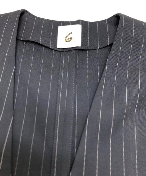 6(ROKU) BEAUTY&YOUTH（ロク ビューティーアンドユース）6(ROKU) BEAUTY&YOUTH (ロク ビューティーアンドユース) Vネックノースリーブオールインワン ネイビー サイズ:38 未使用品の古着・服飾アイテム