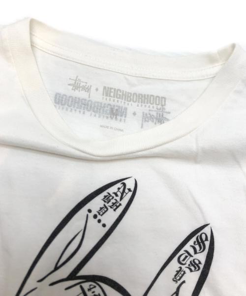 stussy（ステューシー）stussy (ステューシー) NEIGHBORHOOD (ネイバーフッド) Tシャツ ホワイト サイズ:表記なしの古着・服飾アイテム