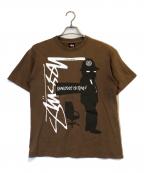 stussyステューシー）の古着「KNOWLEDGE IS KING TEE」｜ブラウン