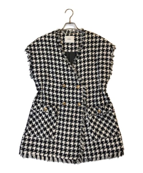 COEL（コエル）COEL (コエル) 千鳥柄ツイードベスト ブラック サイズ:38の古着・服飾アイテム