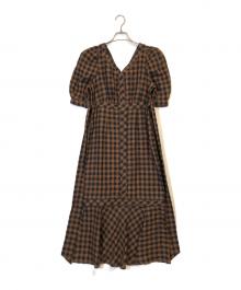 HER LIP TO（ハーリップトゥ）の古着「Istres Linen Mermaid Dress」｜ブラウン