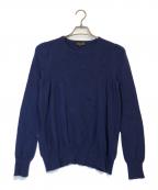 DRAWERドゥロワー）の古着「14Gカシミヤリブギャザークルーネック」｜ネイビー