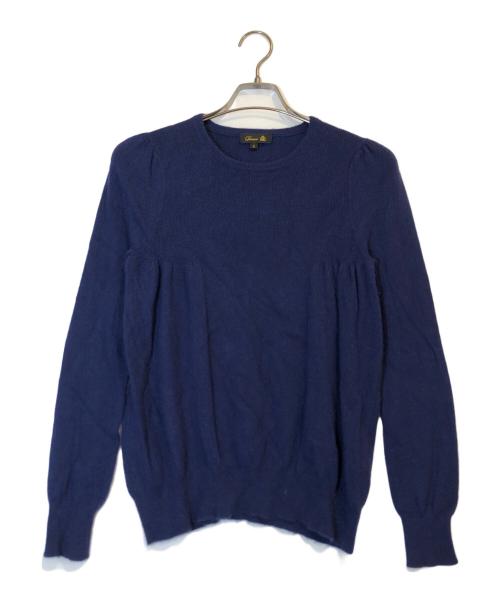 DRAWER（ドゥロワー）Drawer (ドゥロワー) 14Gカシミヤリブギャザークルーネック ネイビー サイズ:1の古着・服飾アイテム