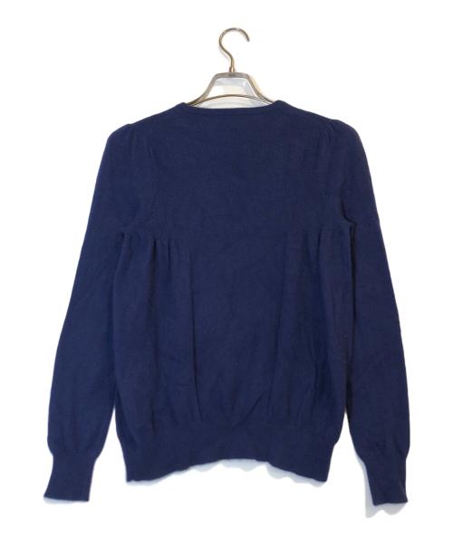 DRAWER（ドゥロワー）Drawer (ドゥロワー) 14Gカシミヤリブギャザークルーネック ネイビー サイズ:1の古着・服飾アイテム