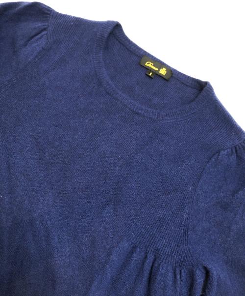 DRAWER（ドゥロワー）Drawer (ドゥロワー) 14Gカシミヤリブギャザークルーネック ネイビー サイズ:1の古着・服飾アイテム