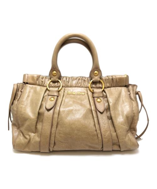 MIU MIU（ミュウミュウ）MIU MIU (ミュウミュウ) 2WAYバッグ ベージュ サイズ:表記なしの古着・服飾アイテム